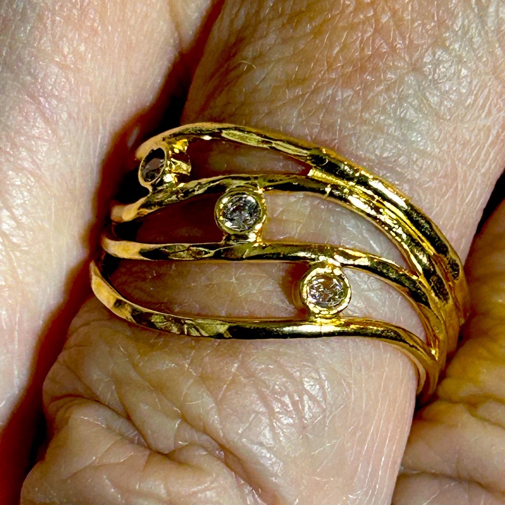 Silpada Sterling silver with Gold plating Multi-Band Ring with Gemstones